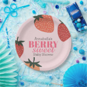 ストロベリーピンクベリースイートベビーシャワー ペーパープレート (パーティー)