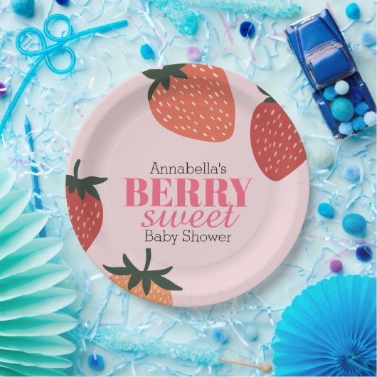 ストロベリーピンクベリースイートベビーシャワー ペーパープレート (パーティー)