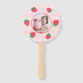 ストロベリーピンクベリーファーストベビー誕生日写真 ハンドファン (裏面)