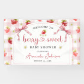 ストロベリーピンクベリー甘いベビーシャワーへようこそ 横断幕 (横)