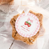 ストロベリーピンクボウガール1st誕生日 ラウンドシール