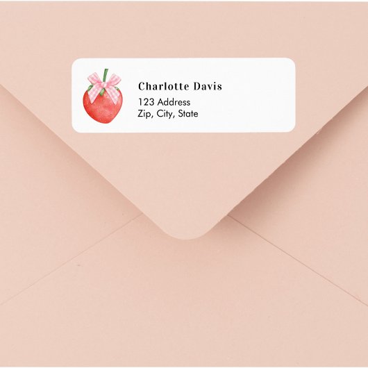 ストロベリーピンクボウ差出人住所 ラベル
