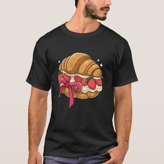ストロベリーピンクボウ美学コケット Tシャツ (正面)