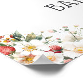 ストロベリーピンクボウ赤ちゃんシャワーへようこそ ポスター (角)