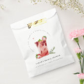 ストロベリーピンクマルガリータカクテルブライダルシャワー フェイバーバッグ (封をした状態)