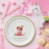 ストロベリーピンクマルガリータカクテルブライダルシャワー ペーパープレート (パーティー)