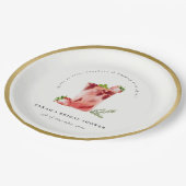 ストロベリーピンクマルガリータカクテルブライダルシャワー ペーパープレート (アングル)