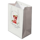 ストロベリーピンクマルガリータカクテルブライダルシャワー ミディアムペーパーバッグ (裏面アングル)