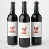 ストロベリーピンクマルガリータカクテルブライダルシャワー ワインラベル (ボトル)