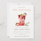 ストロベリーピンクマルガリータAny Year Anniversary 招待状 (正面)