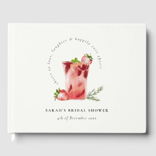ストロベリーピンクマルグリータカクテル ブライダルシャワー ゲストブック (正面)