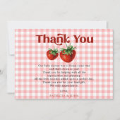 ストロベリーピンクレッドベリースイートベビーシャワー サンキューカード (正面)