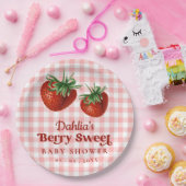 ストロベリーピンクレッドベリースイートベビーシャワー ペーパープレート (パーティー)