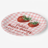 ストロベリーピンクレッドベリースイートベビーシャワー ペーパープレート (アングル)