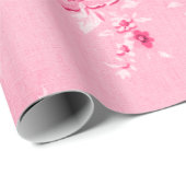ストロベリーピンクヴィンテージフローラトイル織物第5番 ラッピングペーパー (ロールコーナー)