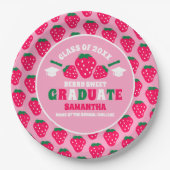 ストロベリーピンク卒業パーティー ペーパープレート (正面)