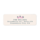 ストロベリーピンク差出人住所ラベル ラベル (正面)