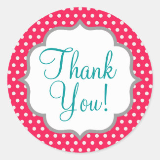 ストロベリーピンク水玉模様 ラウンドシール