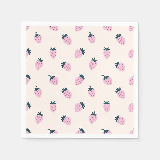 ストロベリーピンク紙カップ スタンダードカクテルナプキン (正面)