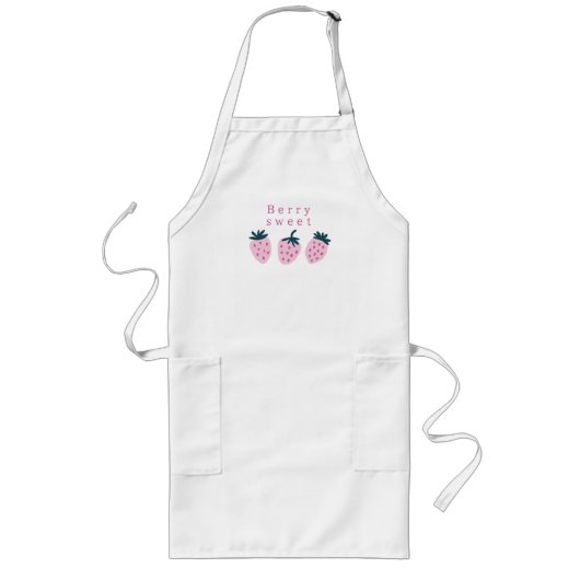 ストロベリーピンク ロングエプロン (正面)