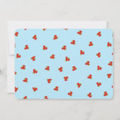 ストロベリーピンホイールをテーマにした誕生日 – ブルーバック 招待状 (裏面)