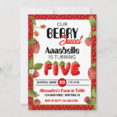 ストロベリーファイブバースデーパーティーの招待状 招待状 (正面)