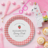 ストロベリーファーストピクニック誕生日 ペーパープレート (パーティー)