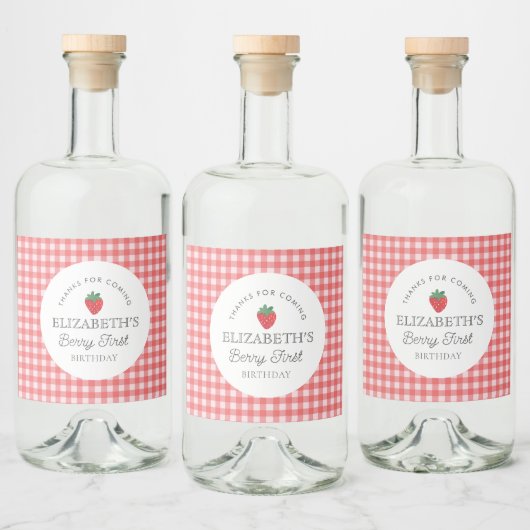 ストロベリーファーストピクニック誕生日 リキュールボトルラベル (ボトル)