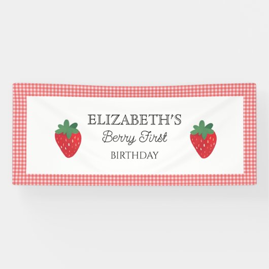 ストロベリーファーストピクニック誕生日 横断幕 (横)