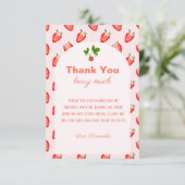 ストロベリーファーストピンク誕生日 サンキューカード (スタンド正面)