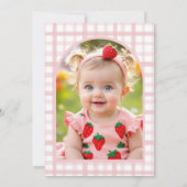 ストロベリーファーストファースト誕生日フォトガールズ 招待状 (裏面)