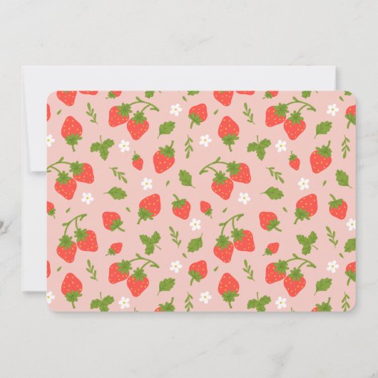 ストロベリーファーストフォトバースデーパーティー 招待状 (裏面)