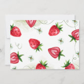 ストロベリーファーストフォト誕生日 招待状 (裏面)