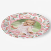 ストロベリーファースト写真1st誕生日パーティー ペーパープレート (アングル)