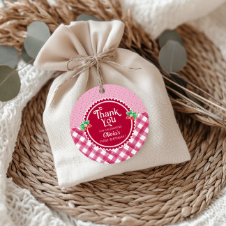 ストロベリーファースト誕生日ガールサンキュー フェイバータグ