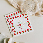 ストロベリーファースト誕生日パーティーへの招待 スタンダードカクテルナプキン