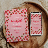 ストロベリーファースト誕生日パーティーへの招待 招待状