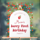 ストロベリーファースト誕生日パーティーへようこそ アクリルサイン (ニュートラル)