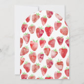 ストロベリーファースト誕生日パーティーアーチ 招待状 (裏面)