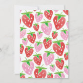 ストロベリーファースト誕生日パーティーベリーウォーター色 招待状 (裏面)