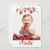 ストロベリーファースト誕生日パーティーベリー1st写真イン 招待状 (裏面)