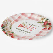 ストロベリーファースト誕生日パーティーベリー ペーパープレート (アングル)