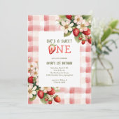 ストロベリーファースト誕生日パーティーベリー 招待状 (スタンド正面)