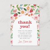 ストロベリーファースト誕生日パーティー サンキューカード (正面)