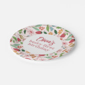 ストロベリーファースト誕生日パーティー ペーパープレート (アングル)