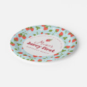 ストロベリーファースト誕生日パーティー ペーパープレート (アングル)