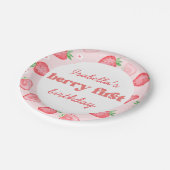 ストロベリーファースト誕生日パーティー ペーパープレート (アングル)