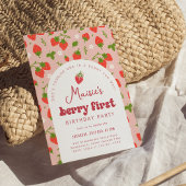 ストロベリーファースト誕生日パーティー 招待状