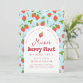 ストロベリーファースト誕生日パーティー 招待状 (スタンド正面)