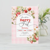 ストロベリーファースト誕生日パーティー 招待状 (スタンド正面)